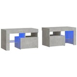  Noćni ormarići 2 kom s LED svjetlima boja betona 70x36,5x40 cm | shoptok.hr