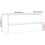 Ormarić za umivaonik boja dimljenog hrasta 100x38,5x45cm drveni | shoptok.hr