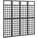 Sobna pregrada / rešetka s 4 panela od jelovine 161x180 cm crna | shoptok.hr