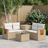  Set sofe 6 kom. Bež i krem bijela Poli Rattan i čelik | shoptok.hr