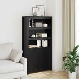  Visoka komoda crna 80 x 35 x 154 cm od masivne borovine | Eponuda.com