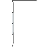 Pregrada za tuš crna 90 x 195 cm s napola mutnim staklom ESG | shoptok.hr