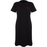 Trendyol Curve Black Embroidery Detailed Knitted Maxi/Long 100% Cotton T-shirt Dress Cijene