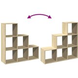 vidaXL Pregrada s knjižno omaro 3-nadstropna sonoma hrast 99x29x99 cm | Shoptok.si
