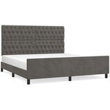  Posteljni okvir z vzglavjem temno siv 180x200 cm žamet, (20788455) | Shoptok.si