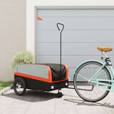 vidaXL Kolesarska prikolica črna in oranžna 45 kg železo | Shoptok.si