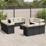  13-dijelni set vrtnih sofa s jastucima poliratan crni | shoptok.hr