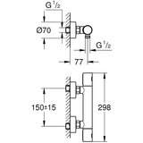 Grohe 34065AL2 Grohtherm 1000 Cosmopolitan armatura za tuš termostatska | Shoptok.si