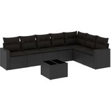  8-dijelni set vrtnih sofa od poliratana s jastucima crni | shoptok.hr