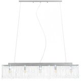  Stropna svjetiljka s kristalnim perlama srebrna 104 cm E14 | shoptok.hr