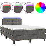  Box spring s madracem LED tamnosivi 120 x 200 cm baršun | shoptok.hr