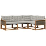 vidaXL Zunanja garnitura za sedenje 4 pcs Naravna in svetlo siva, (5000280696) | Shoptok.si