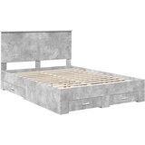  Krevetna konstrukcija s ladicama Betonski sivi 150 x 200 cm | shoptok.hr