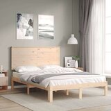  Posteljni okvir z vzglavjem 140x190 cm trden les | Shoptok.si