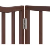 vidaXL Ograda za pse z vrati zložljiva 6 panelov rjava 480 cm les | Shoptok.si