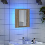  LED kupaonski ormarić s ogledalom boja hrasta 40x12x45 akrilni | shoptok.hr