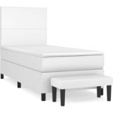 Krevet s oprugama i madracem bijeli 90 x 190 cm od umjetne kože | shoptok.hr