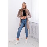 Kesi Sweatshirt with decorative belt dark beige | shoptok.hr