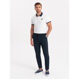 Ombre Men's knitted pants with elastic waistband - navy blue Cijene