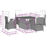  5-dijelni vrtni blagovaonski set od poliratana s jastucima bež 110 cm table length | shoptok.hr