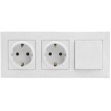  Legrand-Dvostruka SCHUKO utičnica 250V/16A za dom i jedan prekidač br. 1 sa ramom NILOE STEP bela Cene