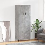 vidaXL Visoka komoda siva betona 69 5x34x180 cm od konstruiranog drva | shoptok.hr