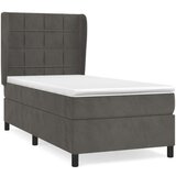 Box spring postelja z vzmetnico temno siva 90x200 cm žamet, (20790641) | Shoptok.si