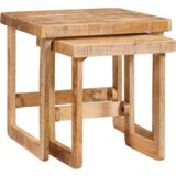 vidaXL Konec mize Rjava trden mangov les | Shoptok.si