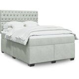 vidaXL Krevet s oprugama i madracem svjetlosivi 140x190 cm baršunasti | shoptok.hr