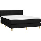  Box spring postelja z vzmetnico črna 140x200 cm blago, (20893768) | Shoptok.si