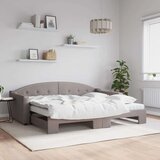 Dnevni krevet na razvlačenje smeđesivi 90 x 200 cm od tkanine Cijene