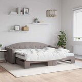  Izvlečna dnevna postelja z vzmetnicami taupe 90x200 cm blago, (20882204) | Shoptok.si