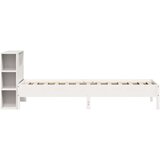 vidaXL Krevet s regalom za knjige bez madraca bijeli 75x190cm borovina | shoptok.hr