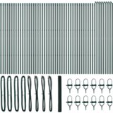 vidaXL heksagonalna ograja zelena 1,6x100 m jeklo, ograjni stebri 13 kosov zelena Ø32 mm 210 cm pocinkano jeklo | Shoptok.si