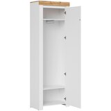 CARRYHOME garderobna omara bela, hrast wotan | Shoptok.si