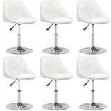  Blagovaonske stolice od umjetne kože 6 kom bijele