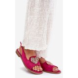 S. BARSKI Women's sandals with decorative heart S.Barski KV27-018 fuchsia | Shoptok.si