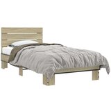 vidaXL Okvir za krevet boja hrasta 75x190 cm konstruirano drvo i metal | shoptok.hr