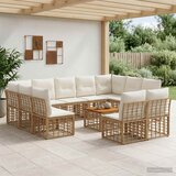  Set vanjskih sofa 12 kom. Prirodna i krema bijela Poliester | shoptok.hr