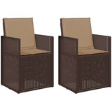  Vrtne stolice za blagovanje 2 pcs Smeđa i sivosmeđa PP | Eponuda.com