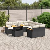 vidaXL 9-dijelni set vrtnih sofa s jastucima crni od poliratana | shoptok.hr