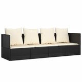 The Living Store Zunanji počivalnik z blazinami črn poli ratan - Zunanji Počivalnik, (21494338) | Shoptok.si
