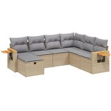  7-dijelni set vrtnih sofa s jastucima bež od poliratana | shoptok.hr