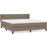  Box spring postelja z vzmetnico taupe 160x200 cm blago, (20896020) | Shoptok.si