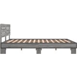  Okvir za krevet boja hrasta 150x200cm konstruirano drvo i metal Siva 150 x 200 cm | shoptok.hr