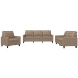  3-dijelni set sofa s jastucima boja cappuccina od umjetne kože | shoptok.hr