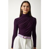  Women's Plum Gathering Detailed High Collar Sandy Blouse | Shoptok.si
