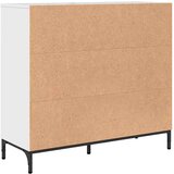 vidaXL Strani šal s predalom Bela z visokim sijajem 89.5 x 33 x 82 cm | Shoptok.si