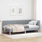 vidaXL Kutni okvir kreveta Ostalo s uzglavljem Svjetlosiva 90 x 200 cm Cijene