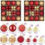  Set božićnih kuglica 88 kom. Crvena i zlatna Ø 6 cm Plastika | shoptok.hr